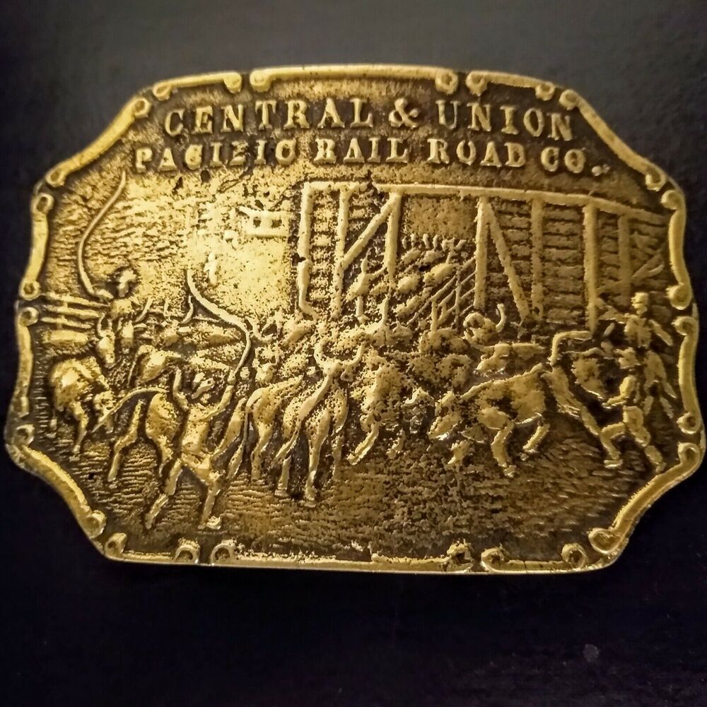 Vtg Central & Union Pacific Railroad Co Belt Buckle Stamped Property Union Pac